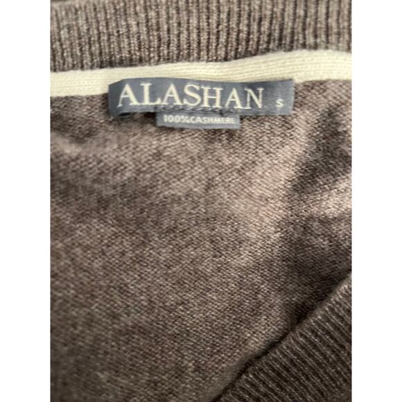 Alashan 100% Cashmere V-Neck Sweater Brown Taupe Size Small - Picture 3 of 6